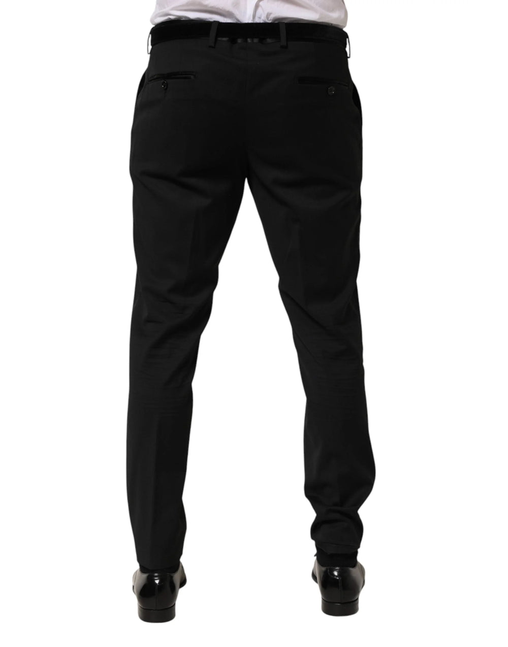 Dolce & Gabbana Black Wool Formal Dress Men Trouser Pants - IT50 | L - Trousers
