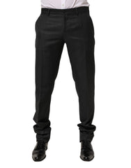 Dolce & Gabbana Black Wool Formal Dress Men Trouser Pants - IT50 | L - Trousers