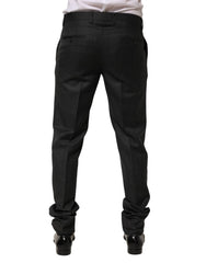 Dolce & Gabbana Black Wool Formal Dress Men Trouser Pants - IT50 | L - Trousers