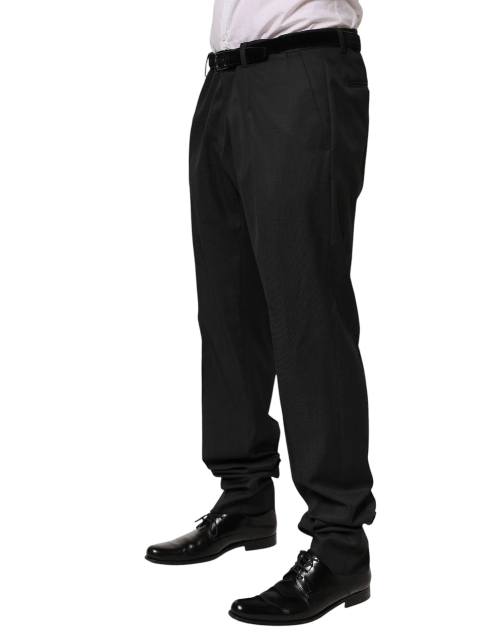 Dolce & Gabbana Black Wool Formal Dress Men Trouser Pants - IT58 | XXL - Trousers