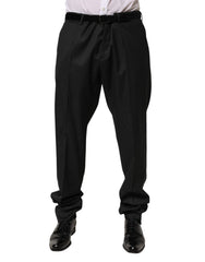 Dolce & Gabbana Black Wool Formal Dress Men Trouser Pants - IT58 | XXL - Trousers