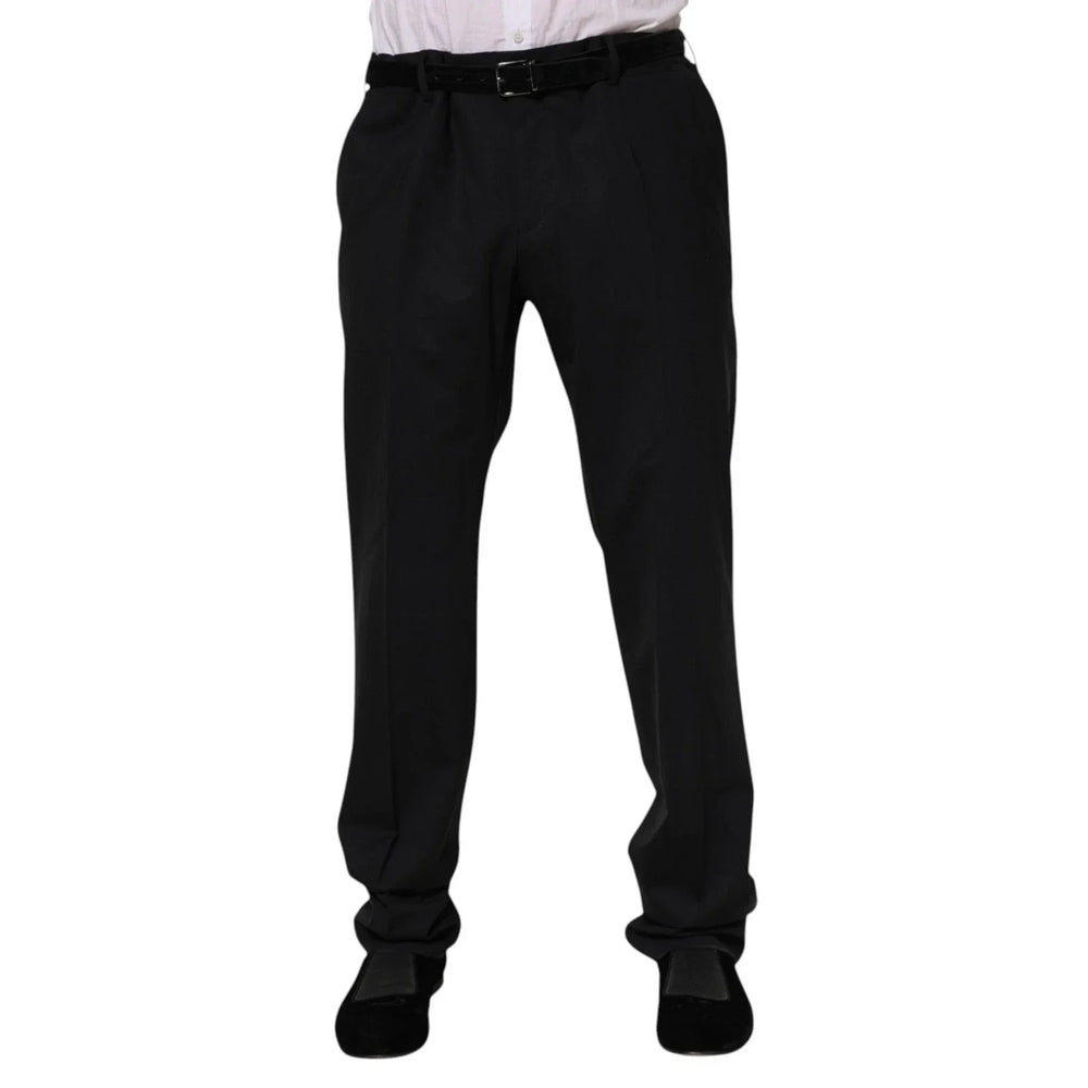 Dolce & Gabbana Black Wool Formal Dress Men Trousers Pants - IT56 | XXL - Trousers