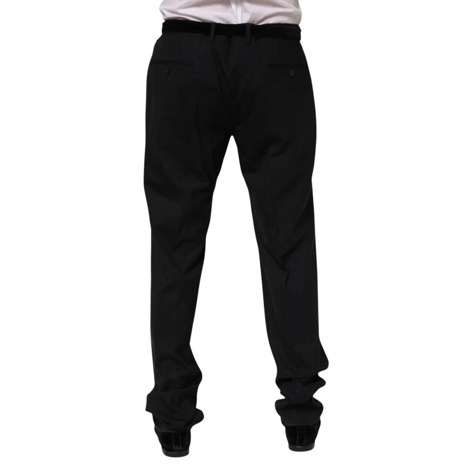 Dolce & Gabbana Black Wool Formal Dress Men Trousers Pants - IT56 | XXL - Trousers