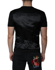 Dolce & Gabbana Black Wool Formal Dress Men Waistcoat Vest - IT50 | L - Vests