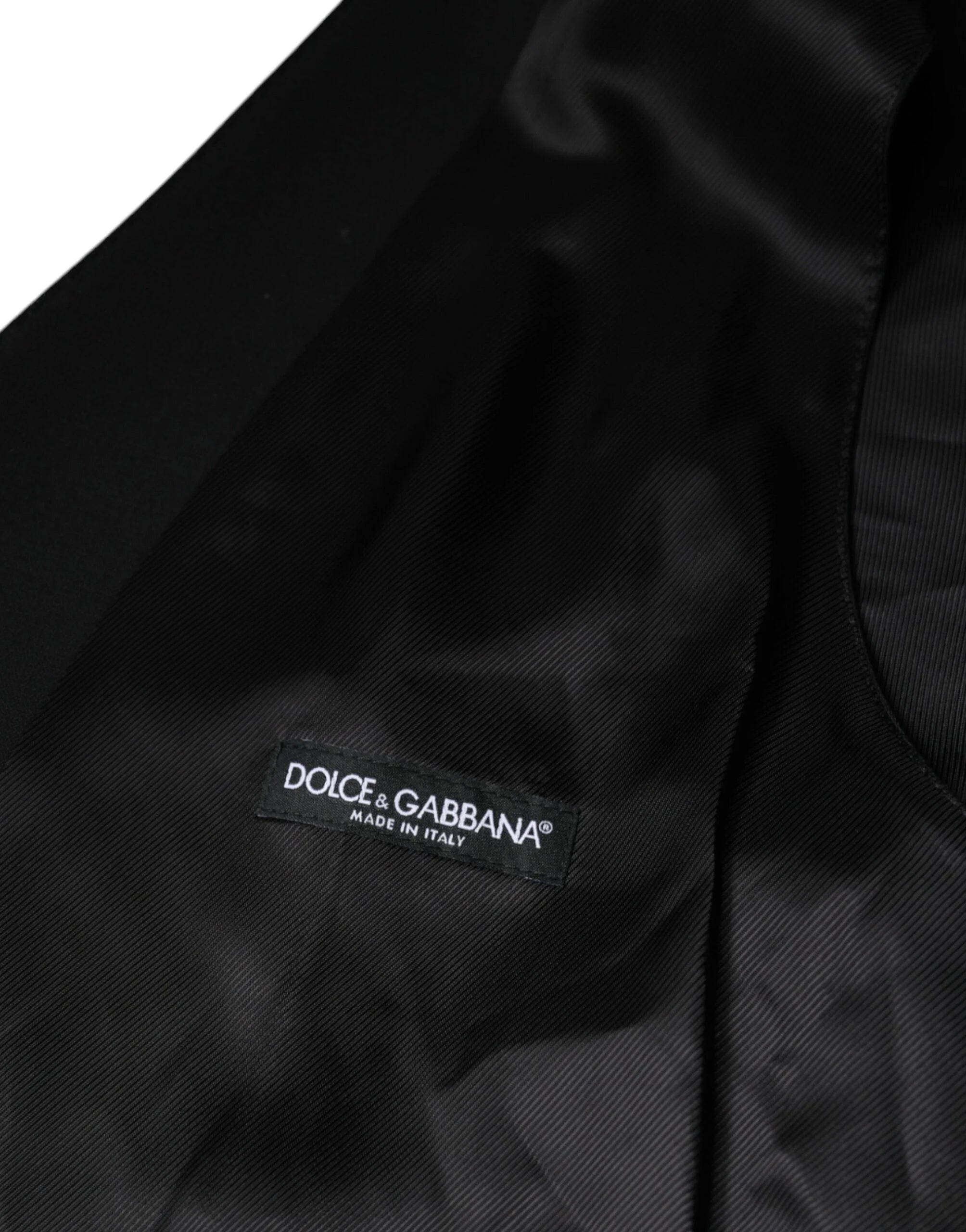 Dolce & Gabbana Black Wool Formal Dress Men Waistcoat Vest - IT50 | L - Vests