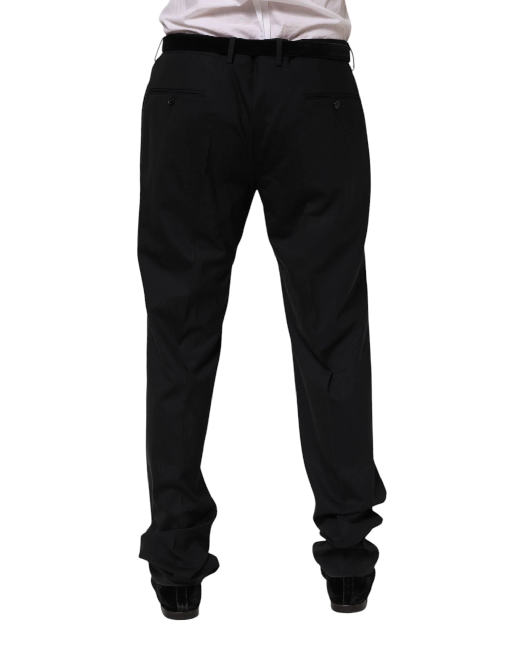 Dolce & Gabbana Black Wool Formal Dress Pants - IT52 | XL - Trousers