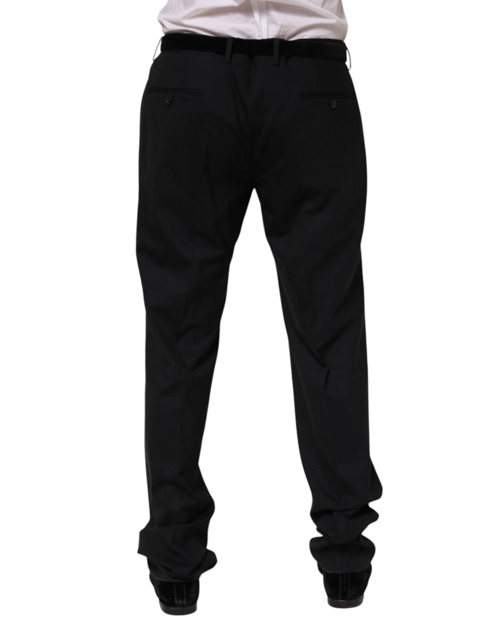 Dolce & Gabbana Black Wool Formal Dress Pants - IT52 | XL - Trousers