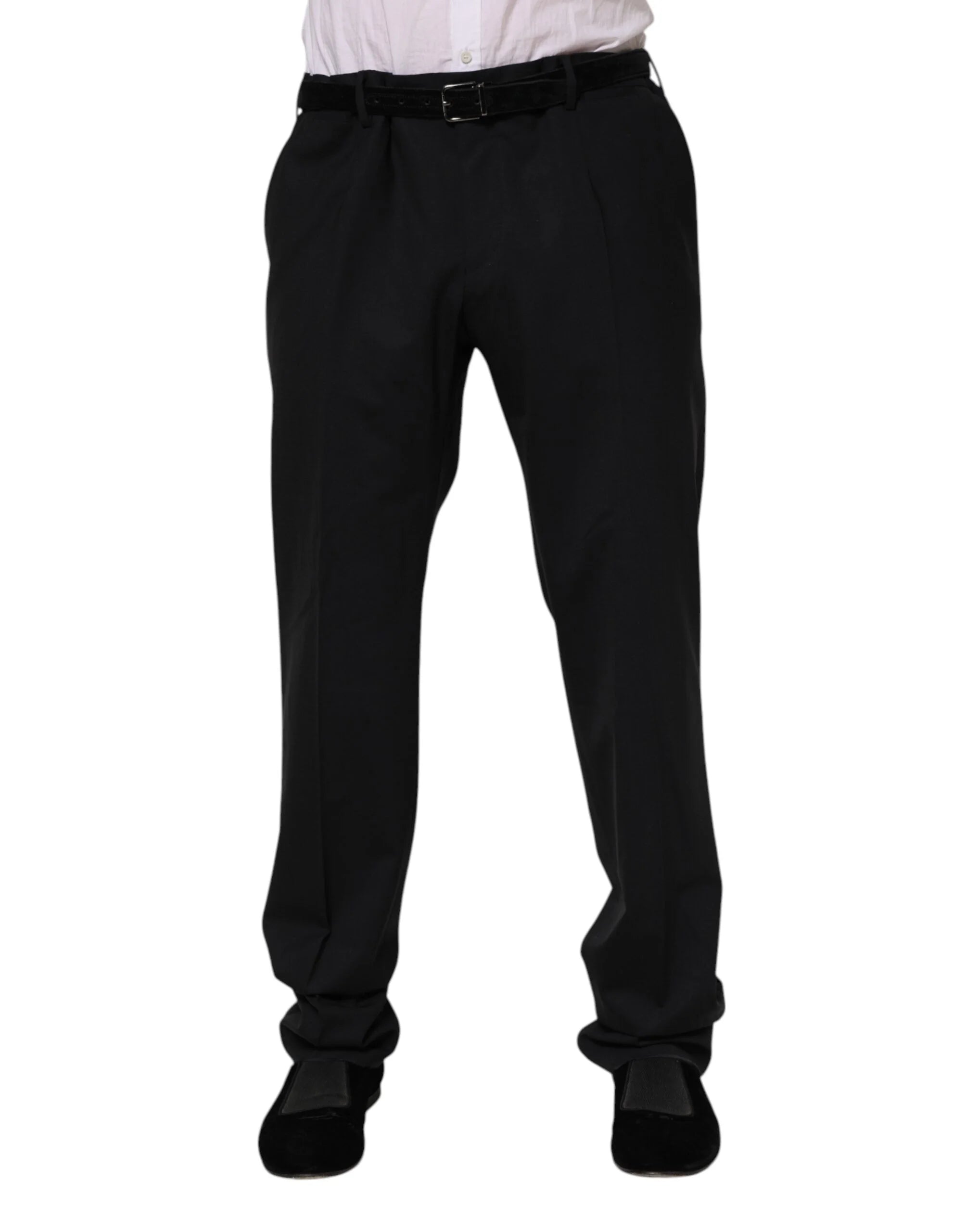 Dolce & Gabbana Black Wool Formal Dress Pants - IT52 | XL - Trousers
