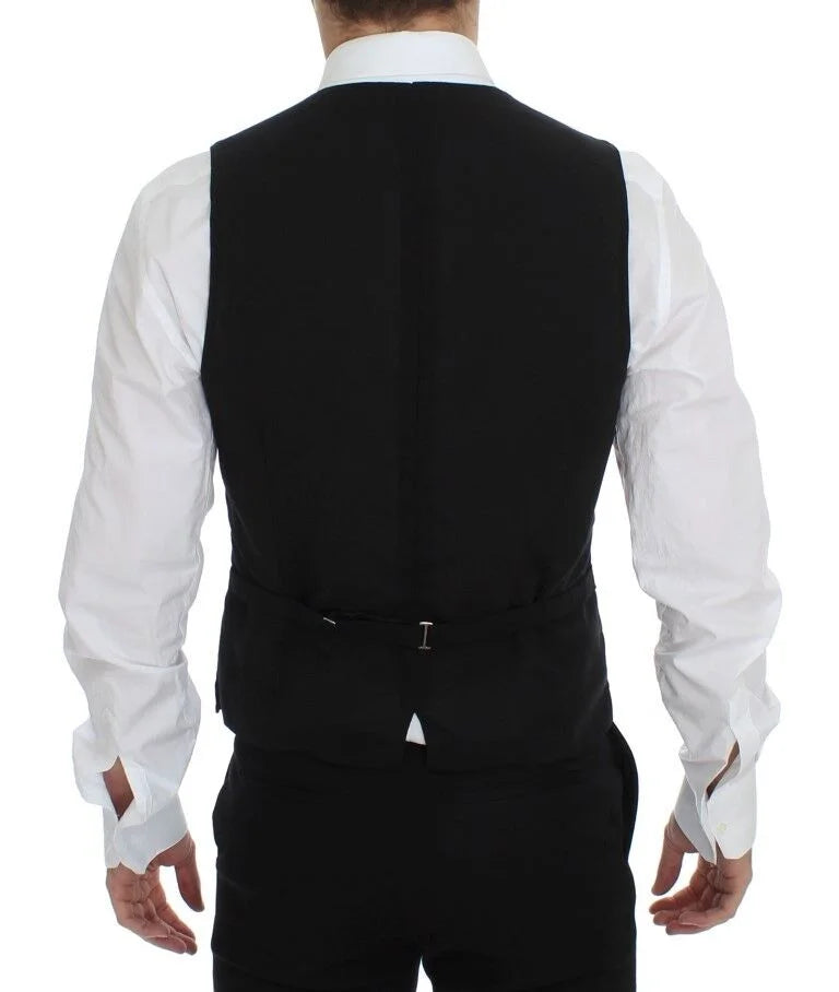 Dolce & Gabbana Black Wool Formal Dress Vest Gilet Jacket - IT46 | S - Vests
