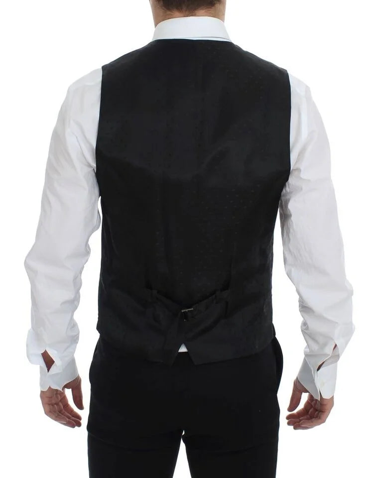 Dolce & Gabbana Black Wool Formal Dress Vest Gilet Weste - IT48 | M - Vests