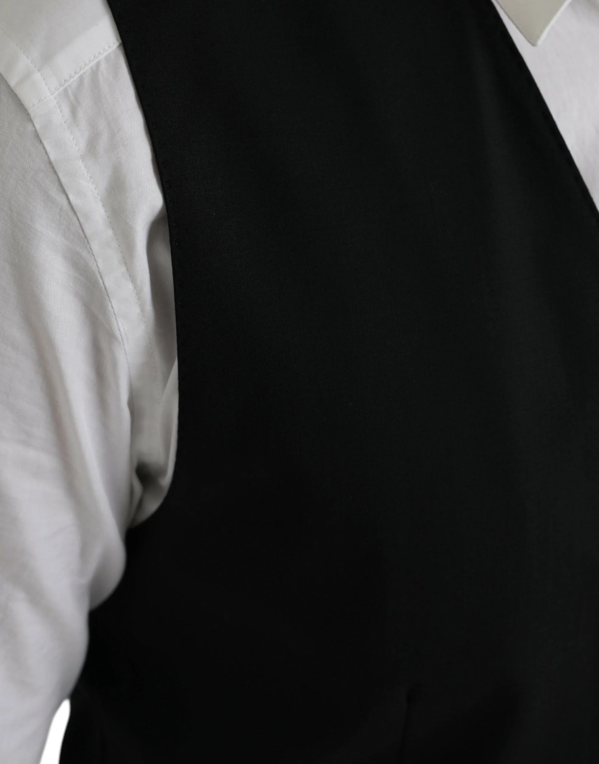 Dolce & Gabbana Black Wool Formal Dress Waistcoat Vest - IT48 | M - Vests