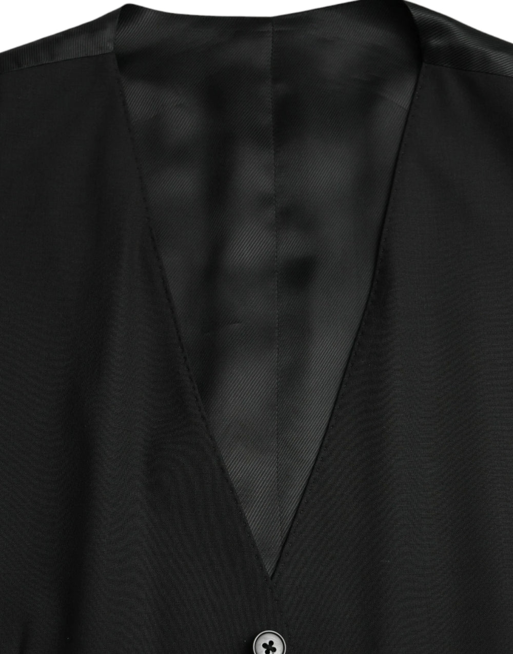 Dolce & Gabbana Black Wool Formal Dress Waistcoat Vest - IT48 | M - Vests