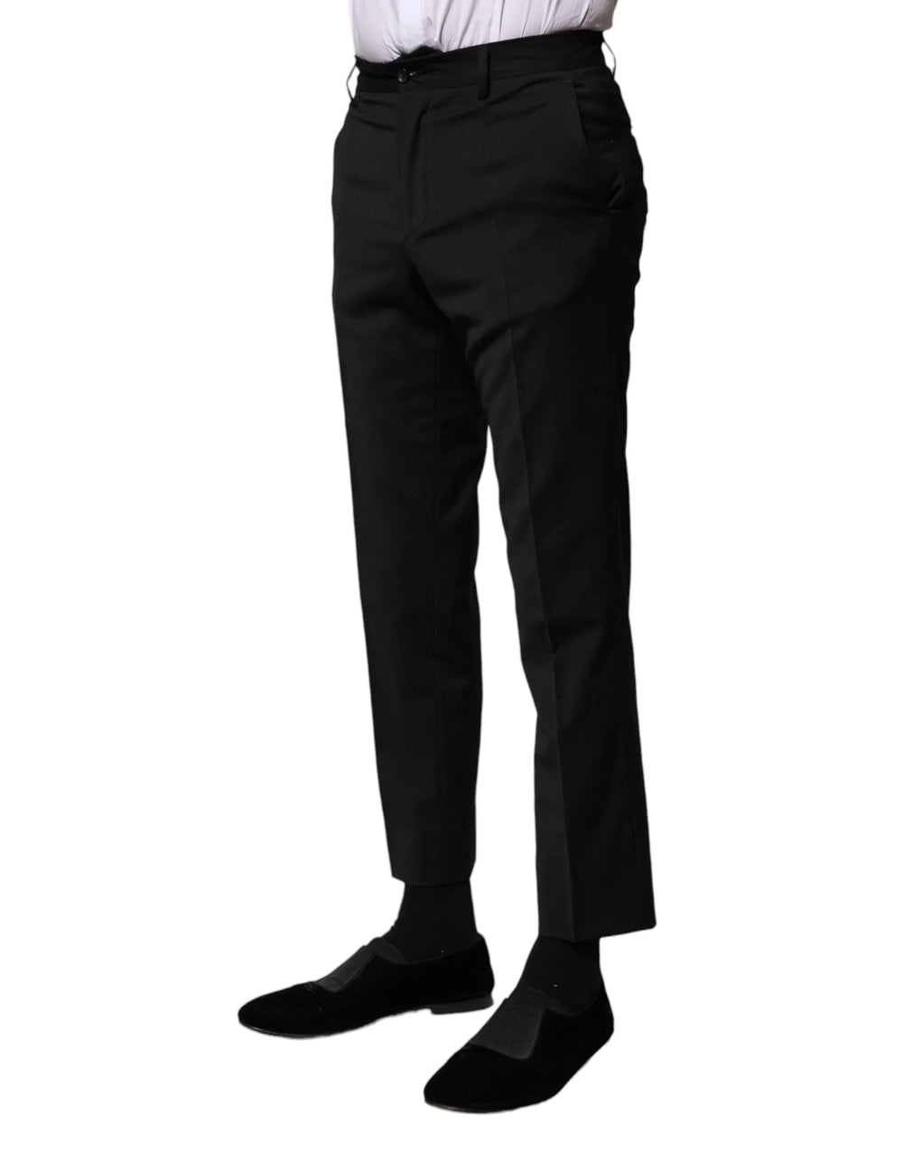 Dolce & Gabbana Black Wool Formal Men Cropped Pants - IT44 | XS - Trousers