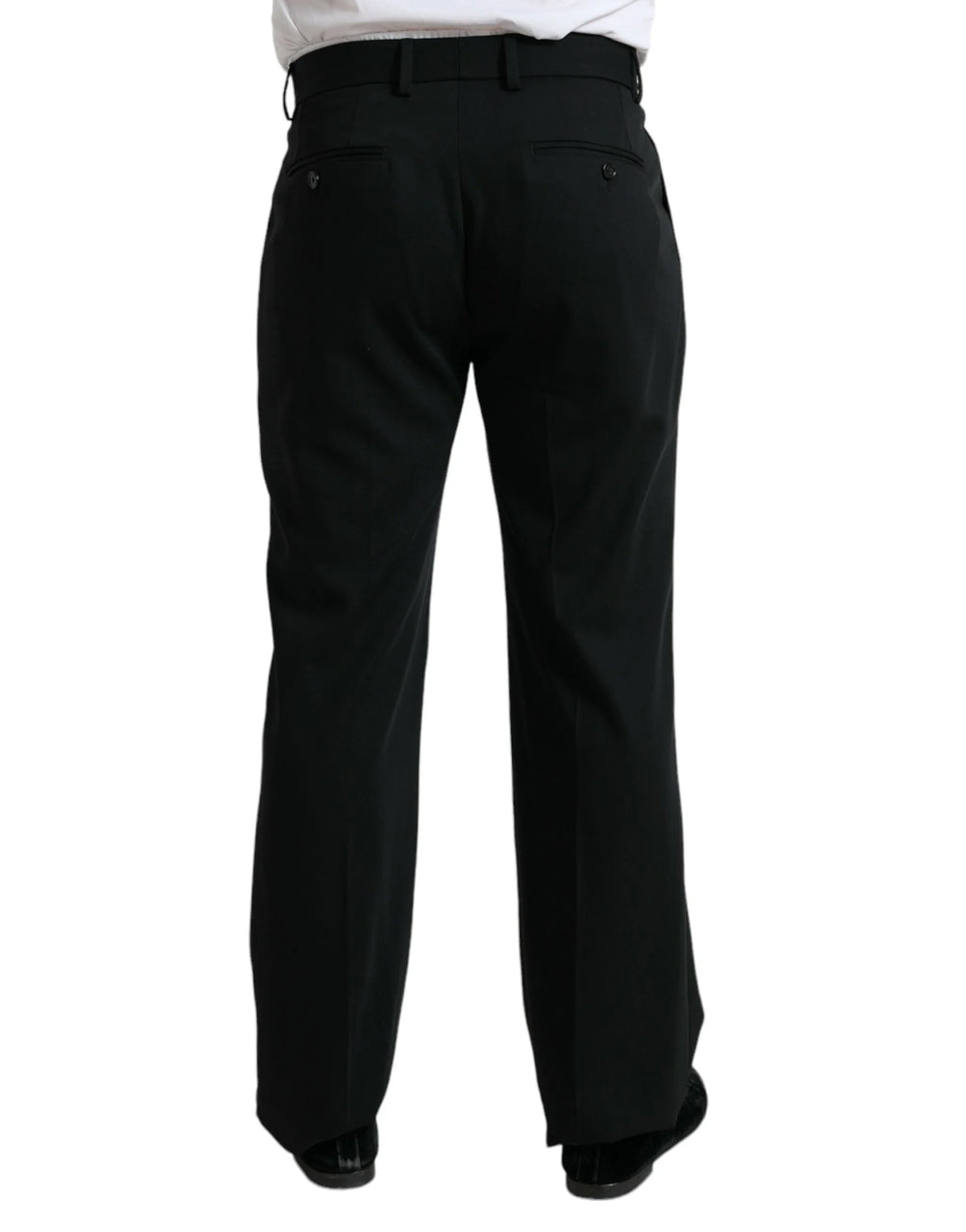 Dolce & Gabbana Black Wool Formal Straight Fit Dress Pants - IT48 | M - Trousers
