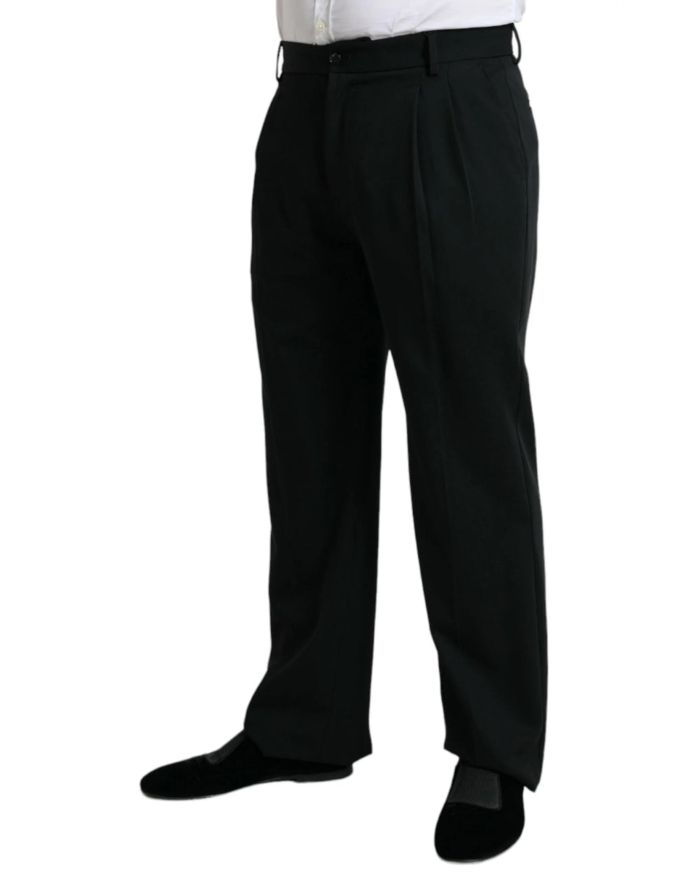 Dolce & Gabbana Black Wool Formal Straight Fit Dress Pants - IT48 | M - Trousers