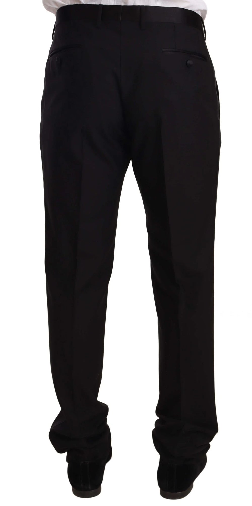 Dolce & Gabbana Black Wool Formal Tuxedo Trouser Pants - IT56 | XXL - Trousers