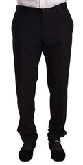 Dolce & Gabbana Black Wool Formal Tuxedo Trouser Pants - IT56 | XXL - Trousers