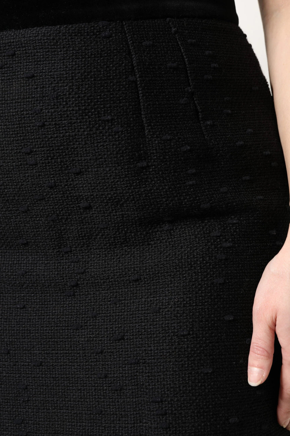 Dolce & Gabbana Black Wool Fringe High Waist Pencil Mini Skirt - IT44 | L - Skirts