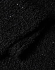 Dolce & Gabbana Black Wool Fringes Neck Wrap Foulard Scarf