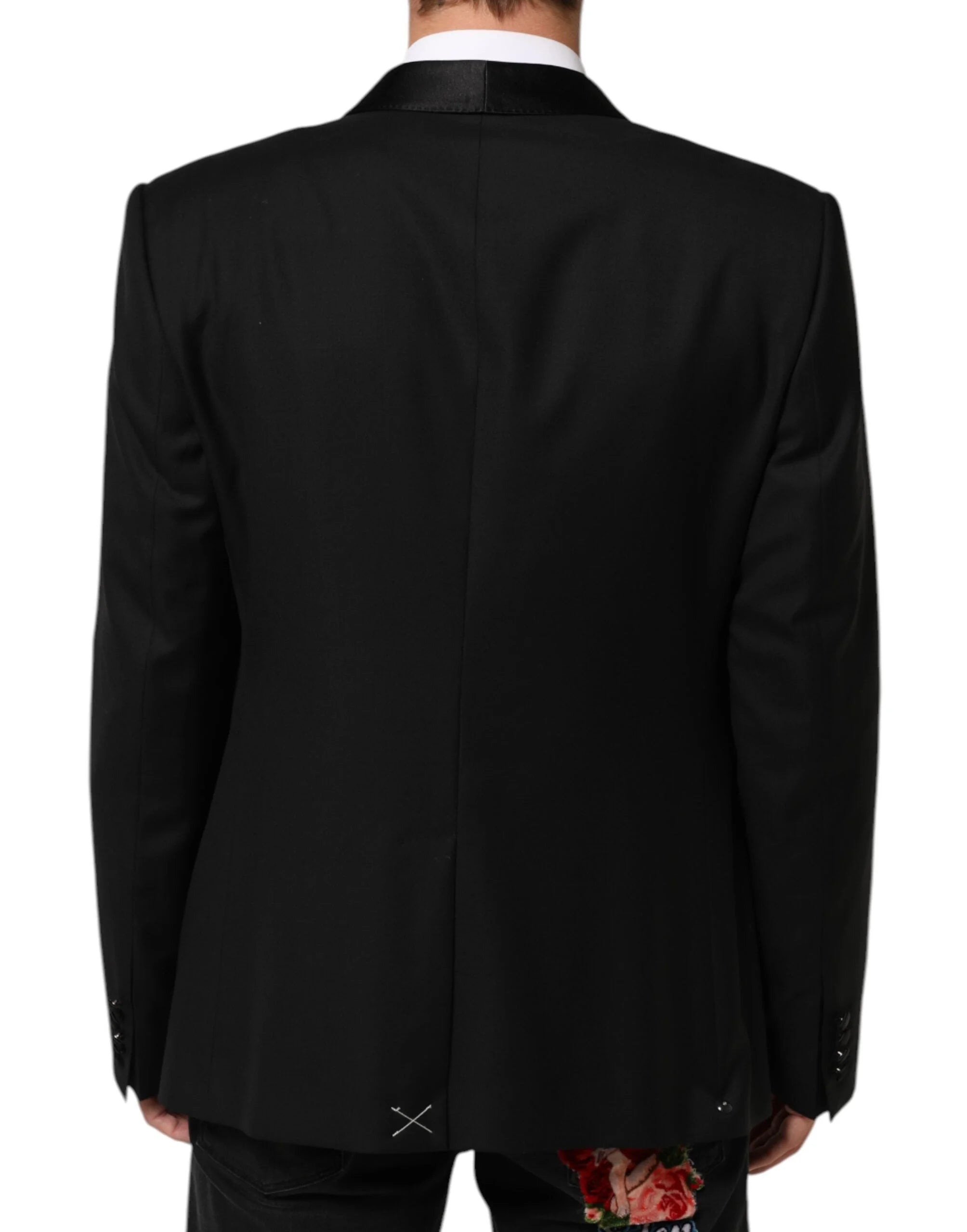 Dolce & Gabbana Black Wool GOLD 1 Button Men Suit Blazer - IT56 | XXL - Sport Jackets