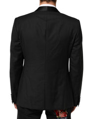 Dolce & Gabbana Black Wool GOLD 1 Button Suit Coat Blazer - Sport Jackets