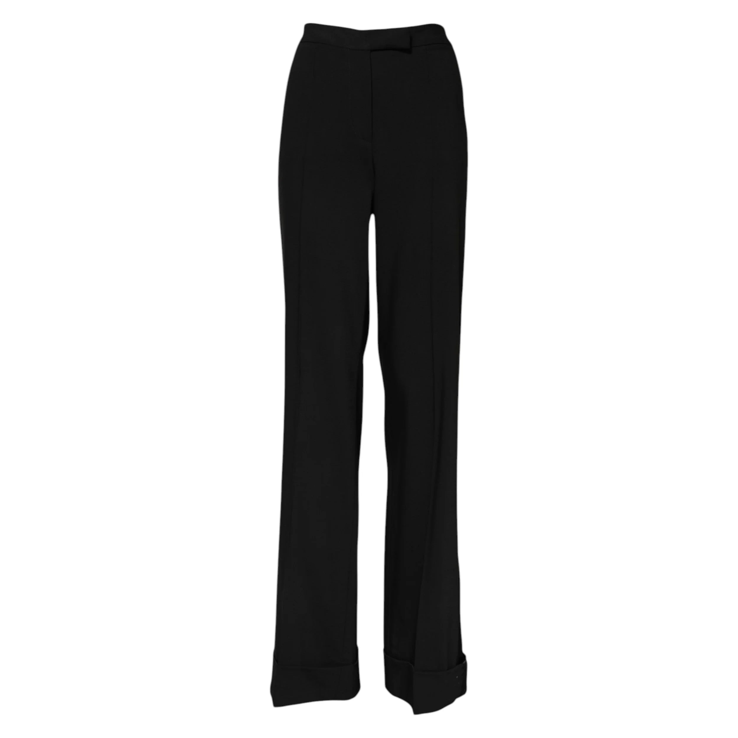 Dolce & Gabbana Black Wool High Waist Flared Pants - IT40|S - Trousers