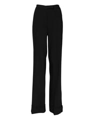 Dolce & Gabbana Black Wool High Waist Flared Pants - IT40|S - Trousers