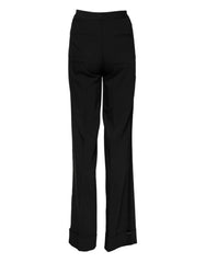 Dolce & Gabbana Black Wool High Waist Flared Pants - IT40|S - Trousers