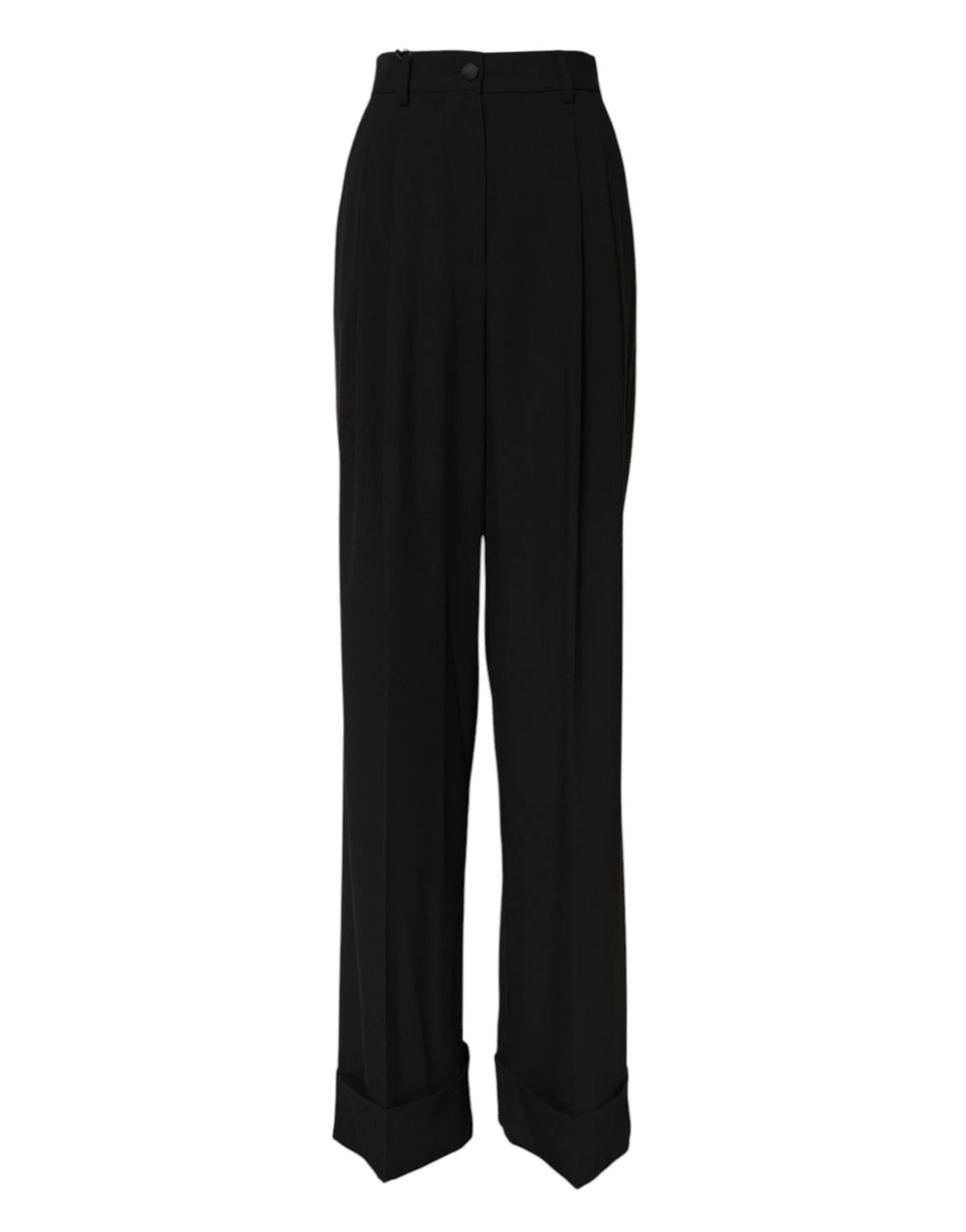 Dolce & Gabbana Black Wool High Waist Formal Pants - IT38 | XS - Trousers