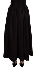 Dolce & Gabbana Black Wool High Waist Maxi PIECE Skirt - IT40|S
