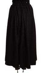 Dolce & Gabbana Black Wool High Waist Maxi PIECE Skirt - IT40|S - Skirts