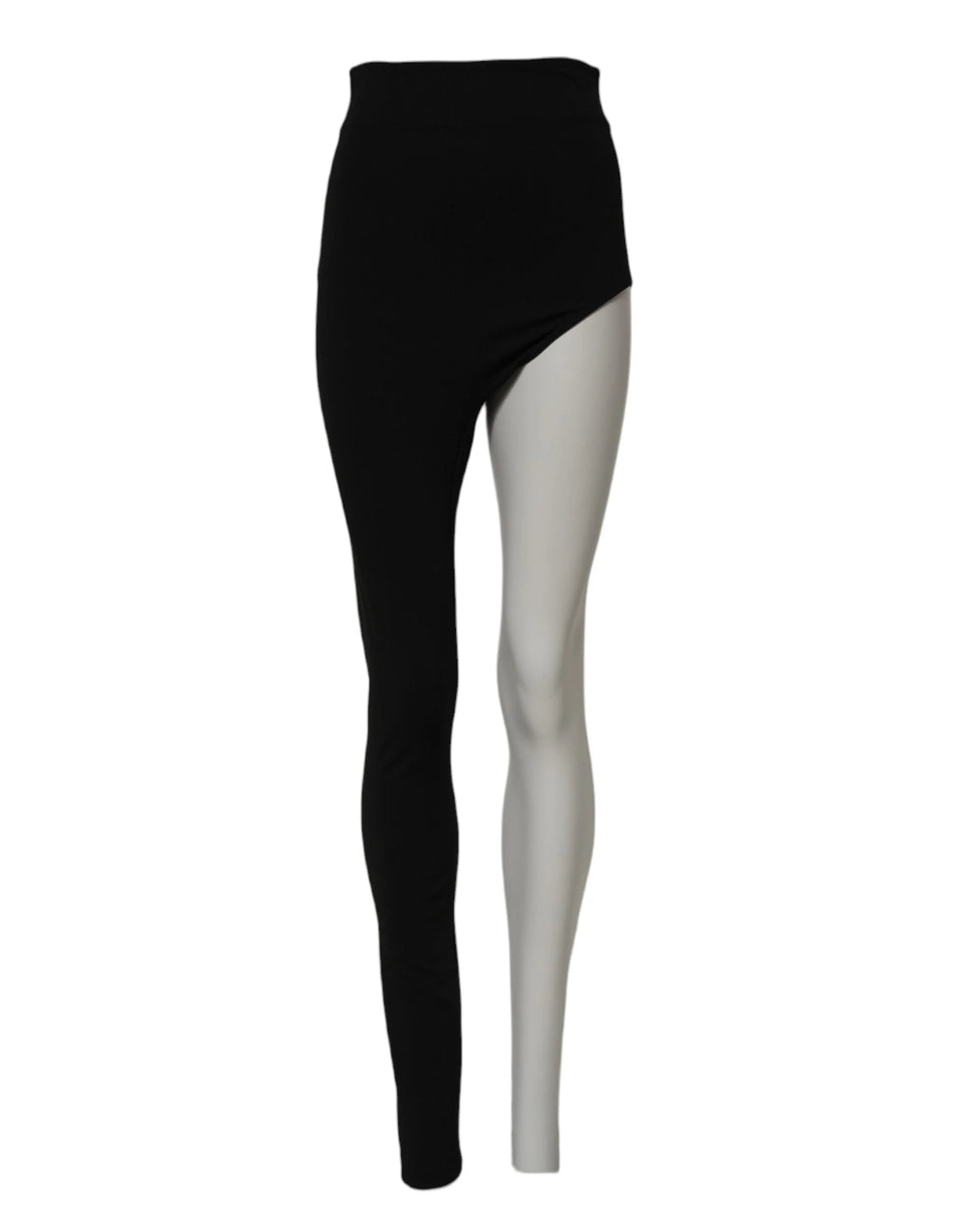 Dolce & Gabbana Black Wool High Waist Single Leg Pants - IT40|S - Tights