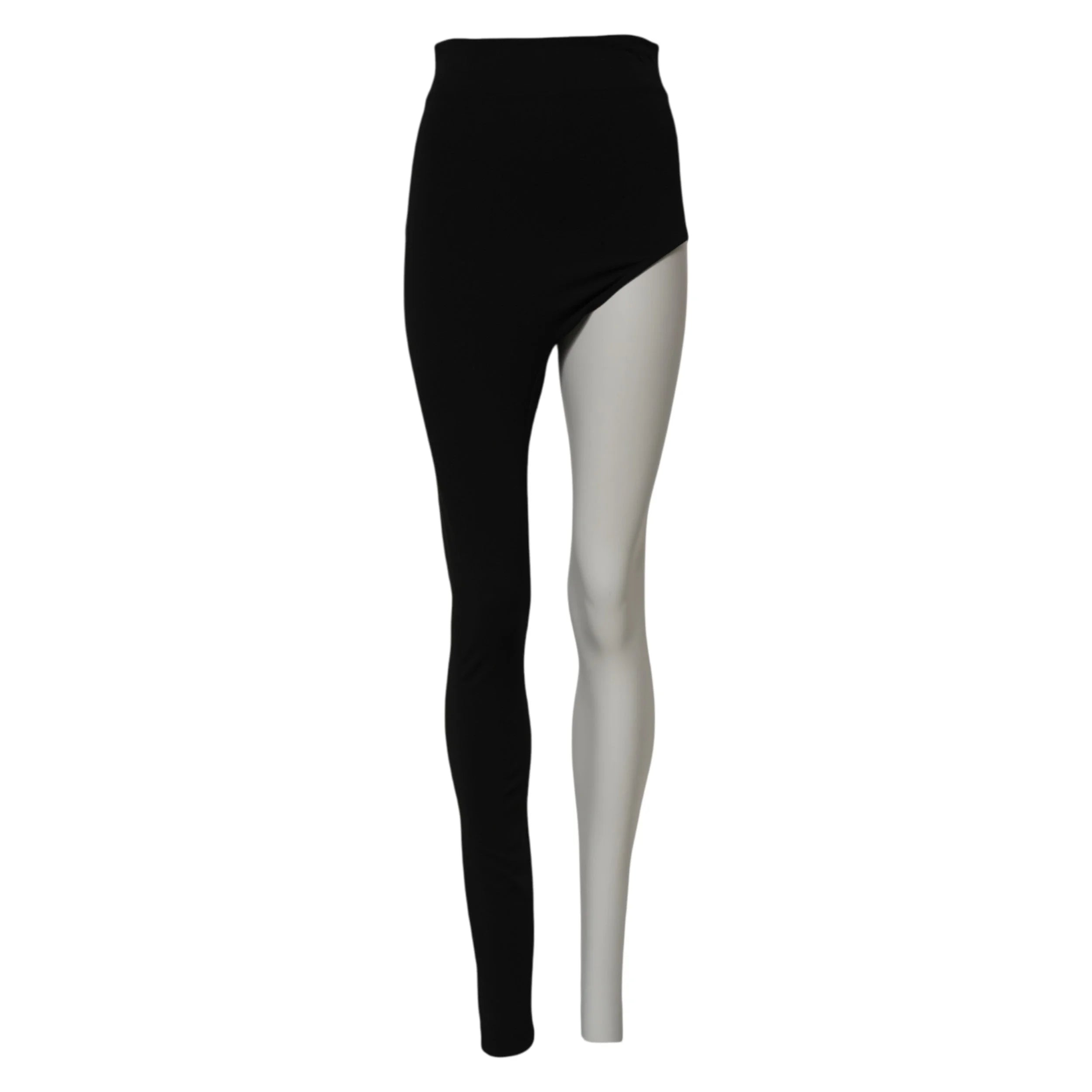 Dolce & Gabbana Black Wool High Waist Single Leg Pants - IT40|S - Tights
