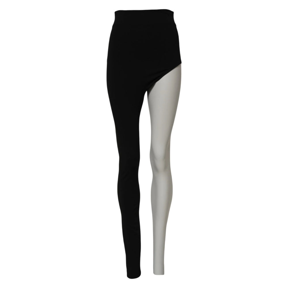 Dolce & Gabbana Black Wool High Waist Single Leg Pants - IT40|S - Tights