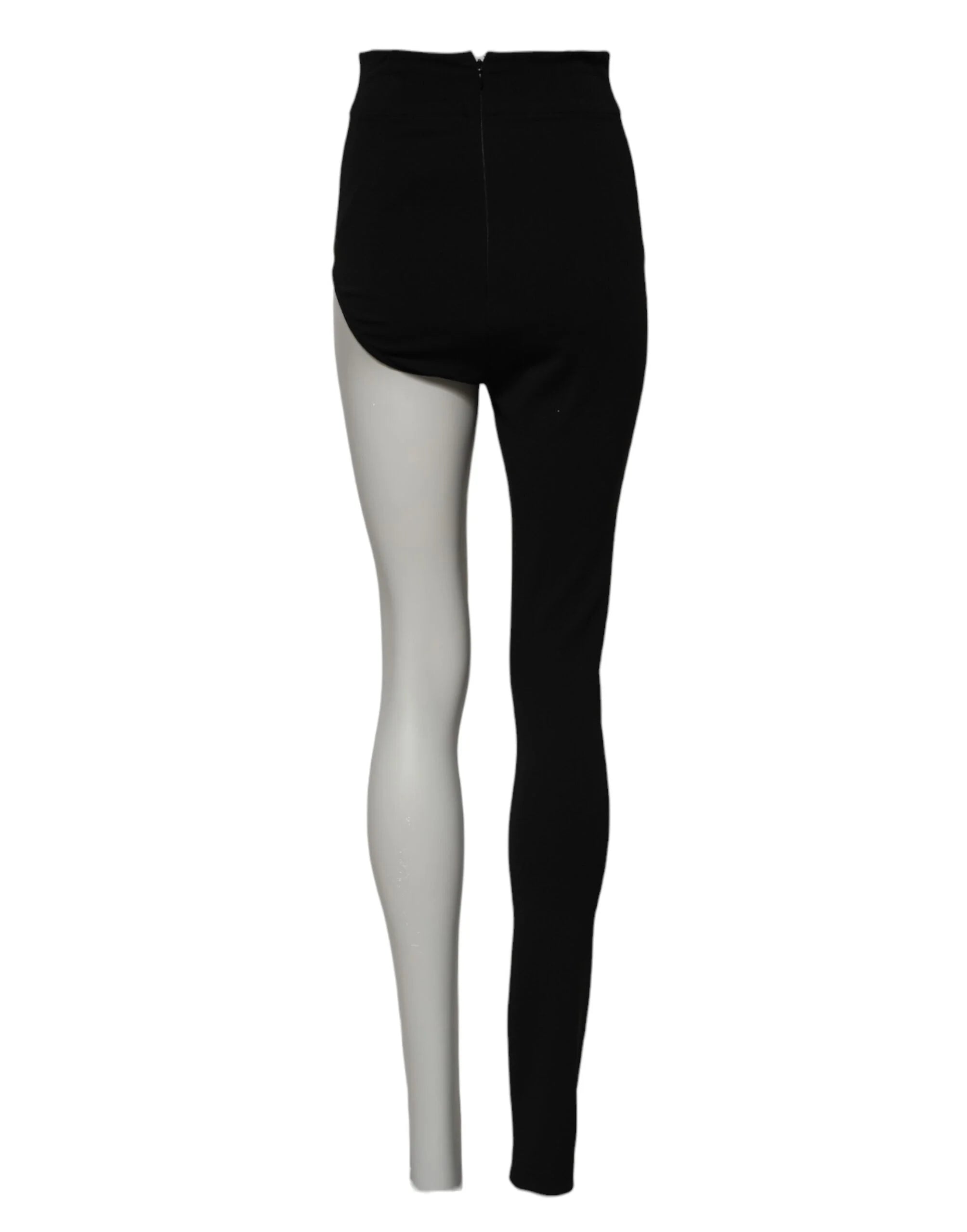 Dolce & Gabbana Black Wool High Waist Single Leg Pants - IT40|S - Tights