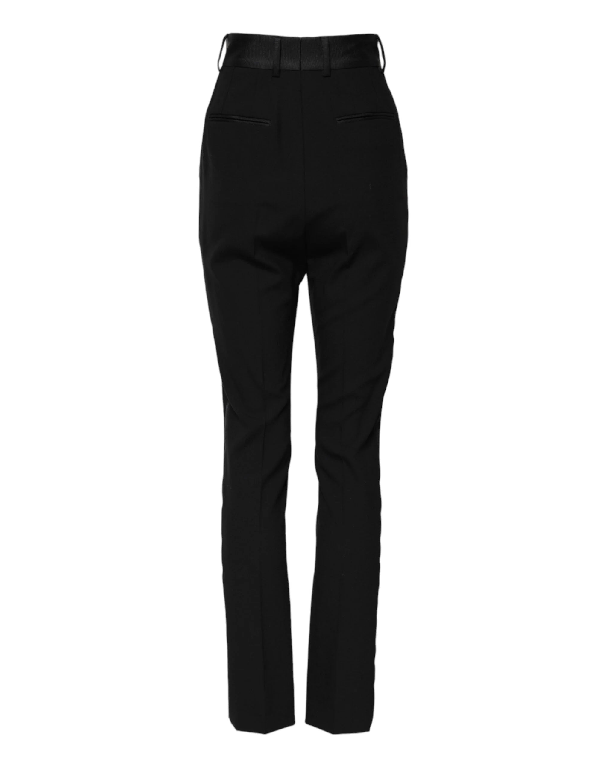 Dolce & Gabbana Black Wool High Waist Skinny Pants - IT40|S - Trousers