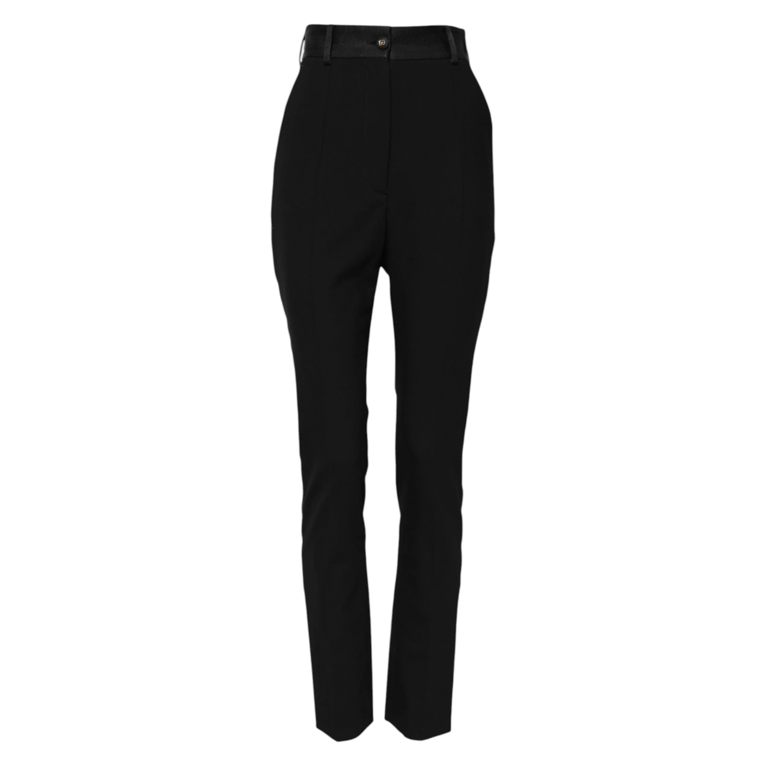 Dolce & Gabbana Black Wool High Waist Skinny Pants - IT40|S - Trousers