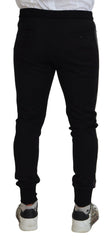 Dolce & Gabbana Black Wool Horseshoe Jogger Pants - IT52 | L - Joggers