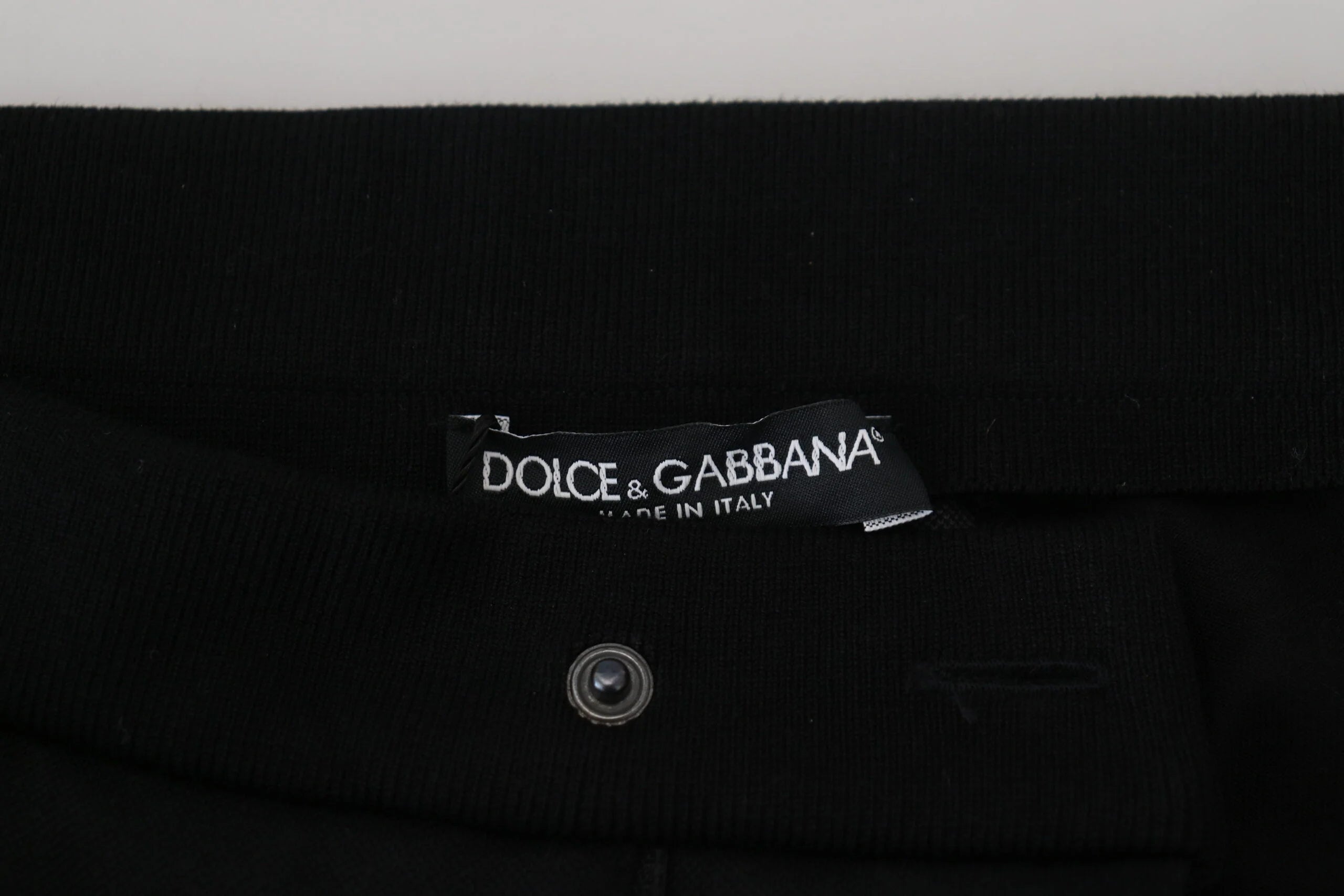 Dolce & Gabbana Black Wool Horseshoe Jogger Pants - IT52 | L - Joggers
