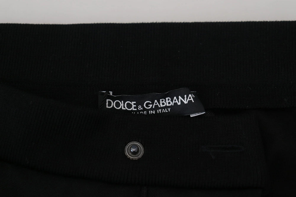 Dolce & Gabbana Black Wool Horseshoe Jogger Pants - IT52 | L - Joggers