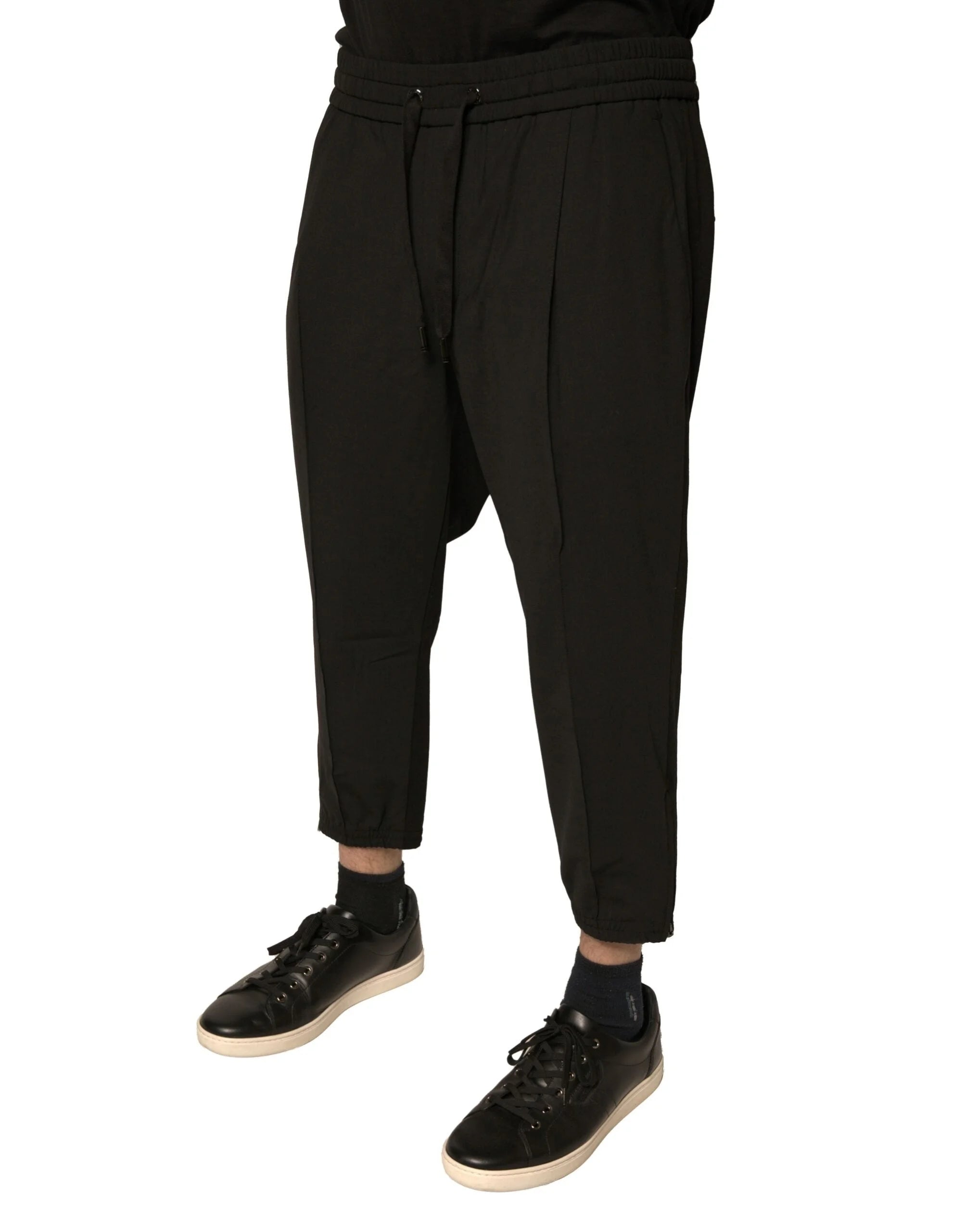 Dolce & Gabbana Black Wool Jogger Jogging Pants - IT50 | L - Joggers