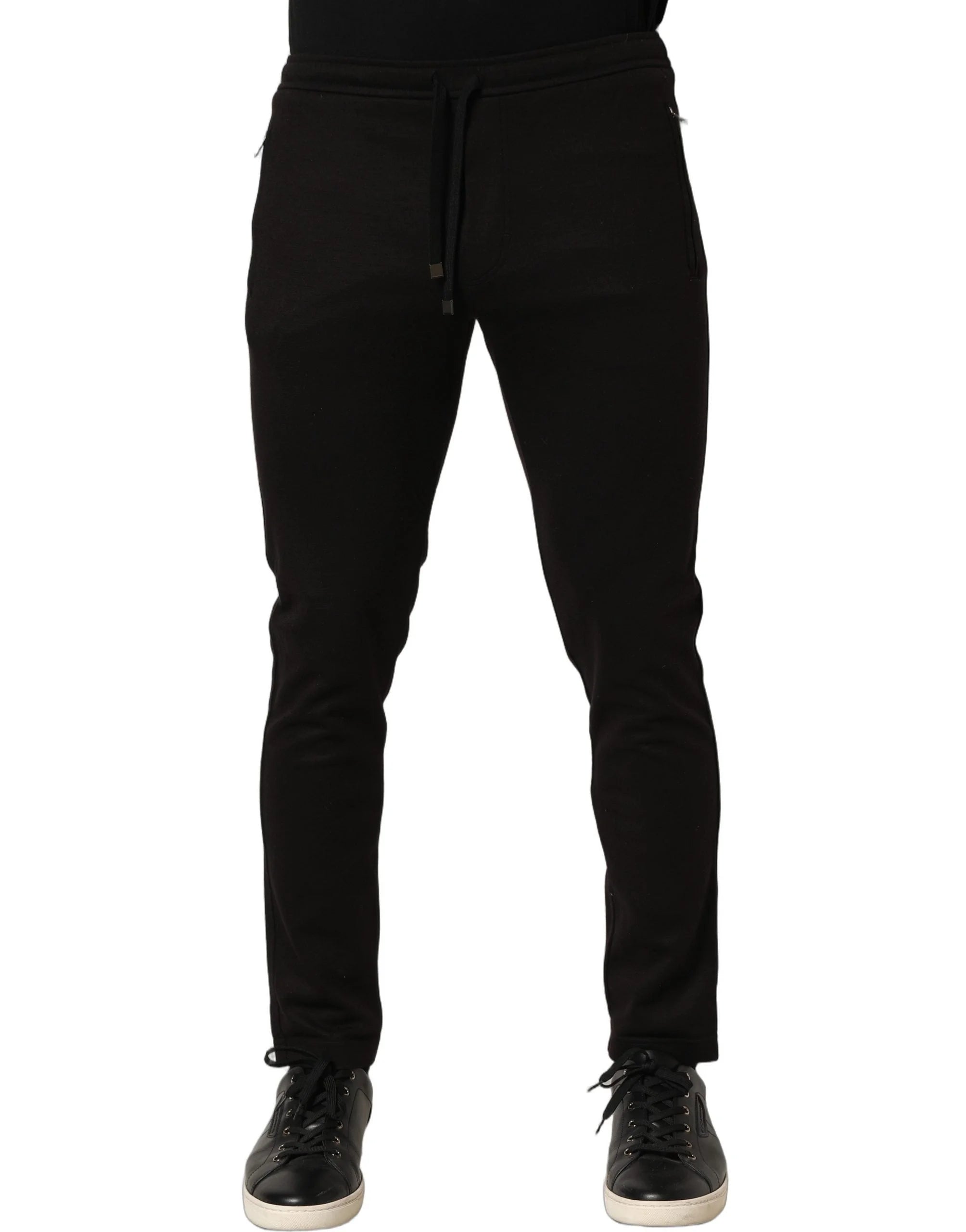 Dolce & Gabbana Black Wool Jogger Men Sweatpants Trouser Pants - IT46 | S
