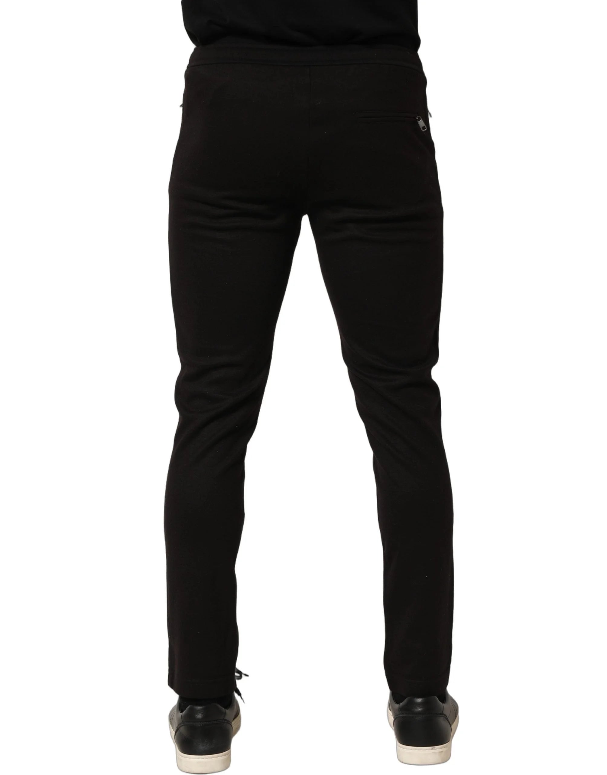 Dolce & Gabbana Black Wool Jogger Men Sweatpants Trouser Pants - IT46 | S