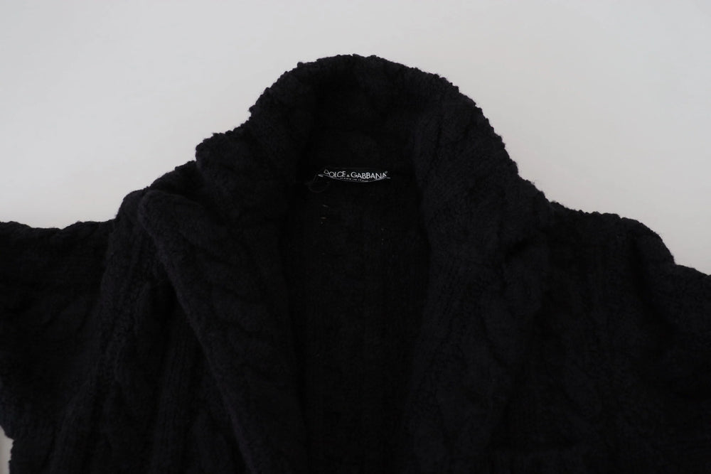 Dolce & Gabbana Black Wool Knit Button Cardigan Sweater - IT44 | XS - Cardigans
