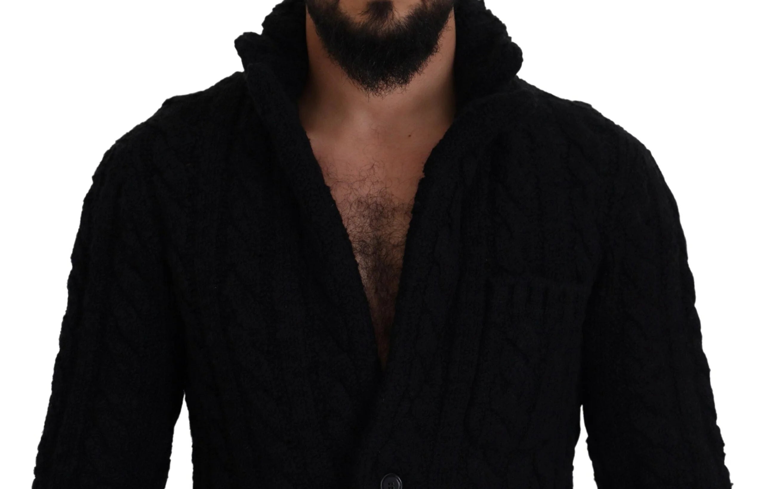 Dolce & Gabbana Black Wool Knit Button Cardigan Sweater - IT44 | XS - Cardigans