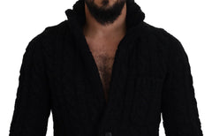 Dolce & Gabbana Black Wool Knit Button Cardigan Sweater - IT44 | XS - Cardigans