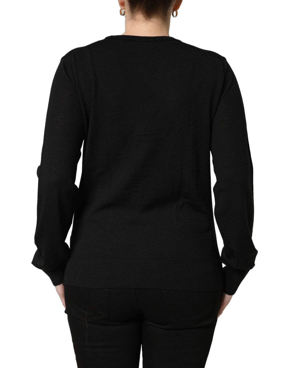 Dolce & Gabbana Black Wool Knit Button Cardigan Sweater - IT48|XXL