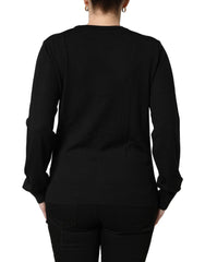 Dolce & Gabbana Black Wool Knit Button Cardigan Sweater - IT48|XXL