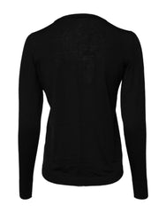 Dolce & Gabbana Black Wool Knit Crew Neck Pullover Sweater - IT38 | XS - Sweaters