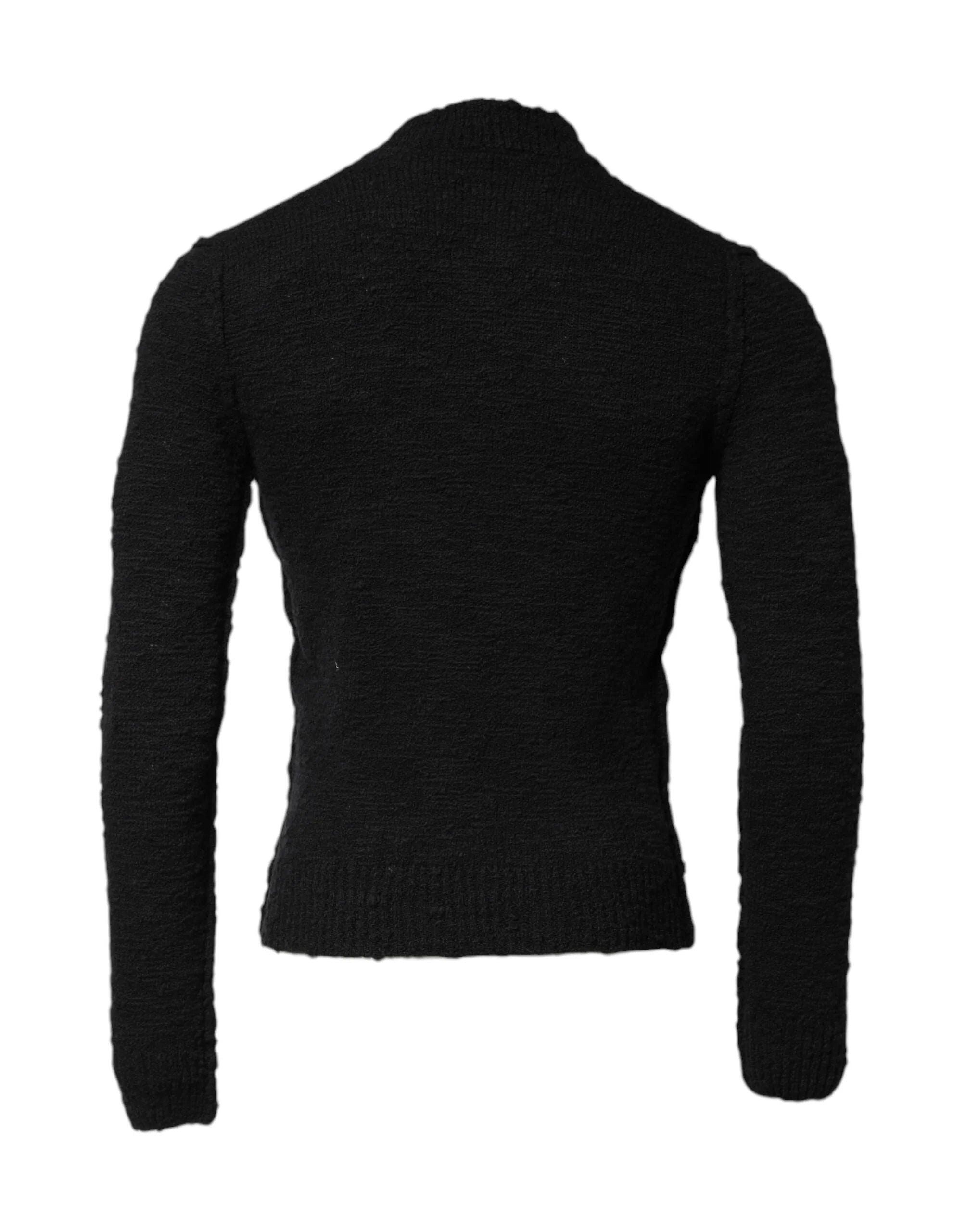 Dolce & Gabbana Black Wool Knit Crew Neck Pullover Sweater - IT44 | XS - Sweaters